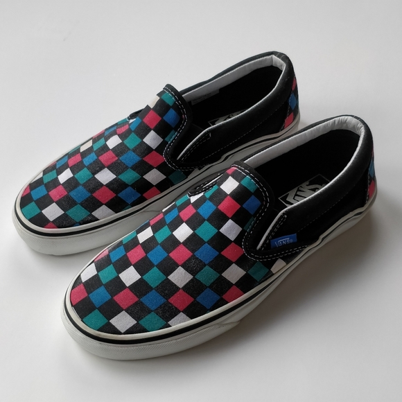 Vans Slip Slide Multi color Checkerboard Shoes 7 - Picture 7 of 10